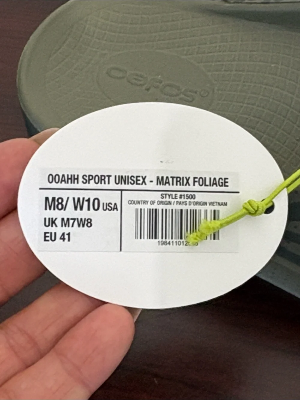 OOFOS OOahh Sport Slide Recovery Sandals - Brand New M8/W10 Tactical Green